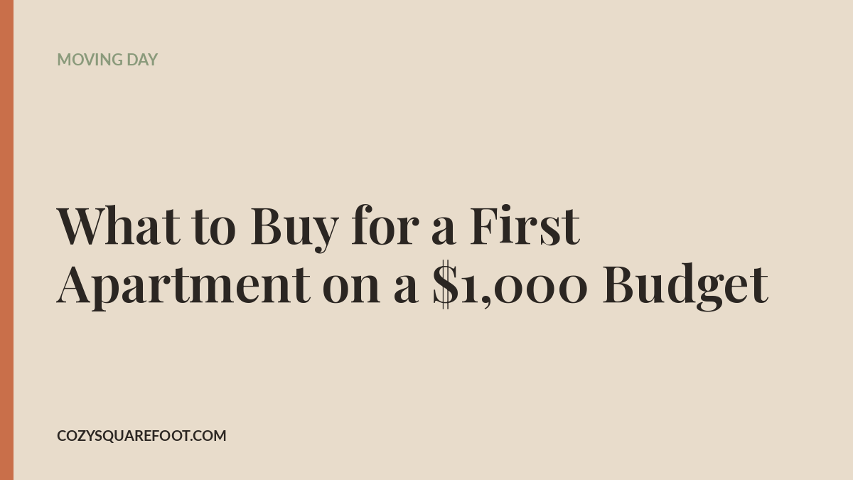 What to Buy for a First Apartment on a $1,000 Budget